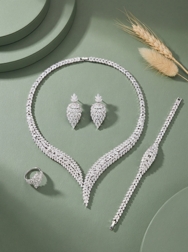 [SZ-44-24] Cobra necklace zircon set